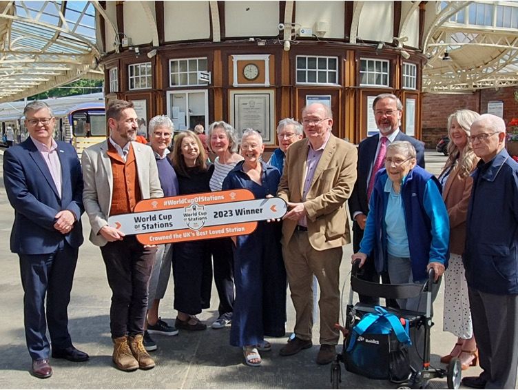 Wemyss Bay World Cup of Stations plaque presentation to local team